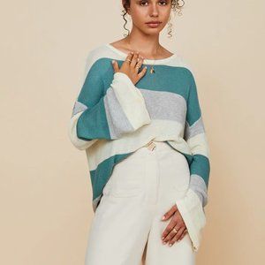 Sanica The Poloma Knit Celadon Stripe